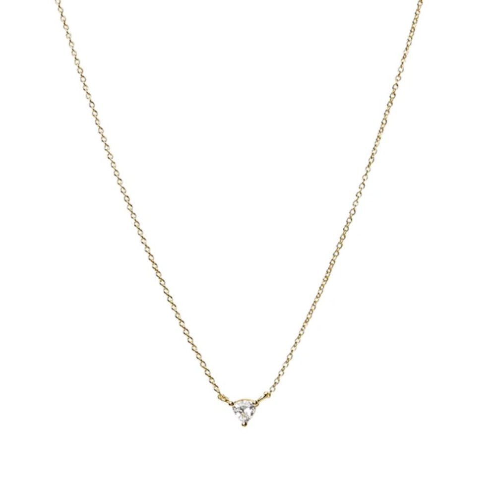 TOA CZ TRILLION CUT TRIANGLE SOLITAIRE NECKLACE